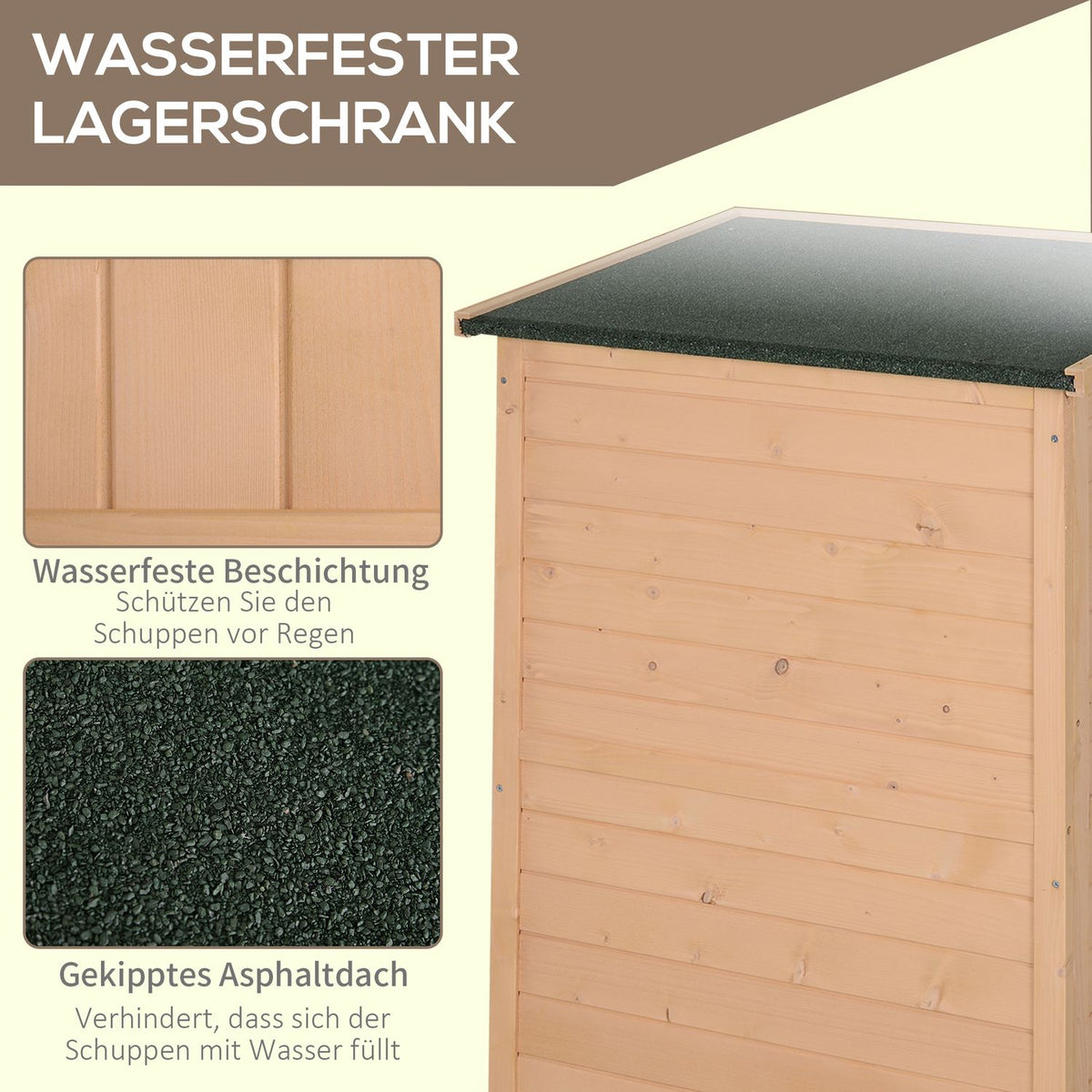 Garden shed tool shed tool shed with shelves tool shed storage shed for garden fir natural wood 75 x 56 x 115 cm
