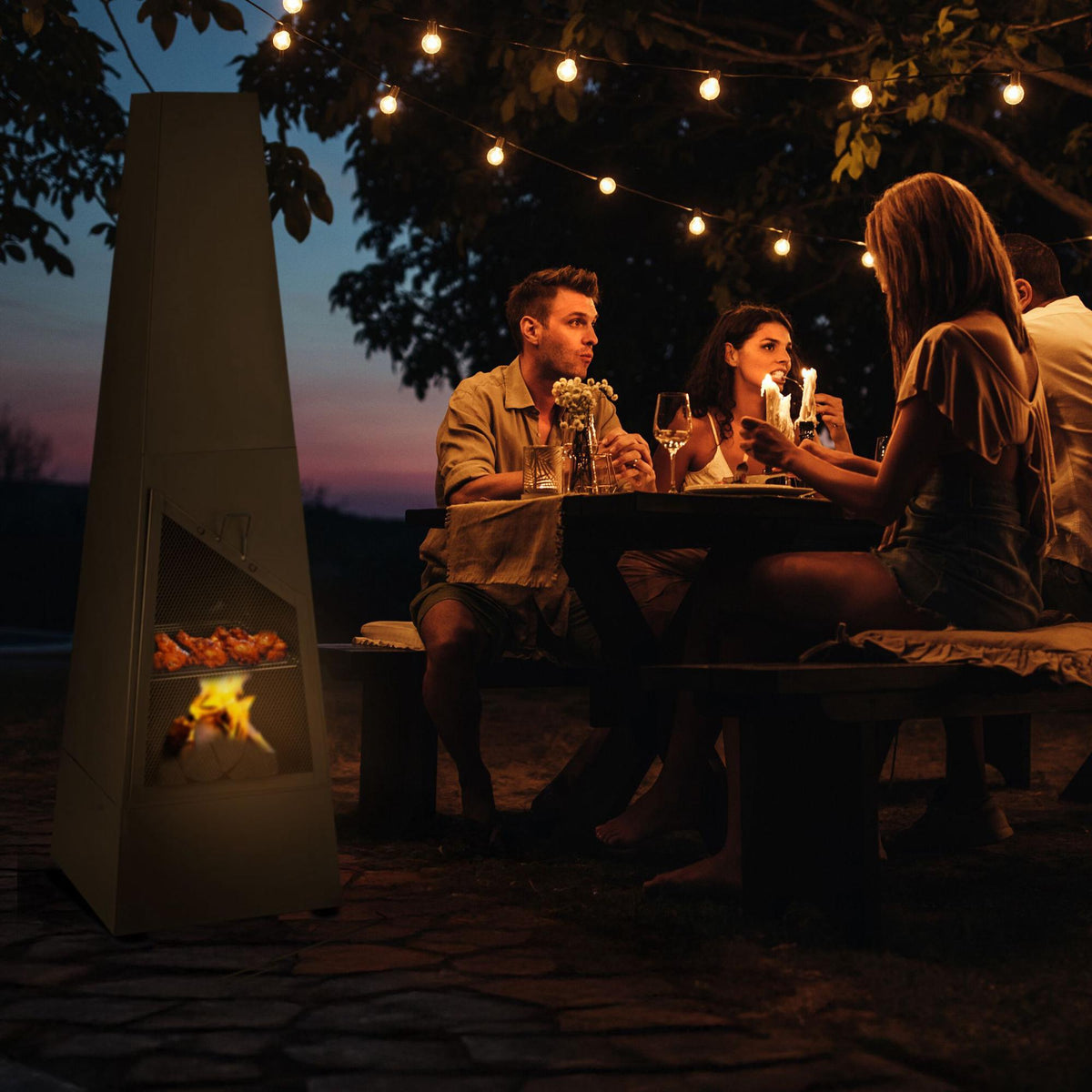 Garden stove with grill function