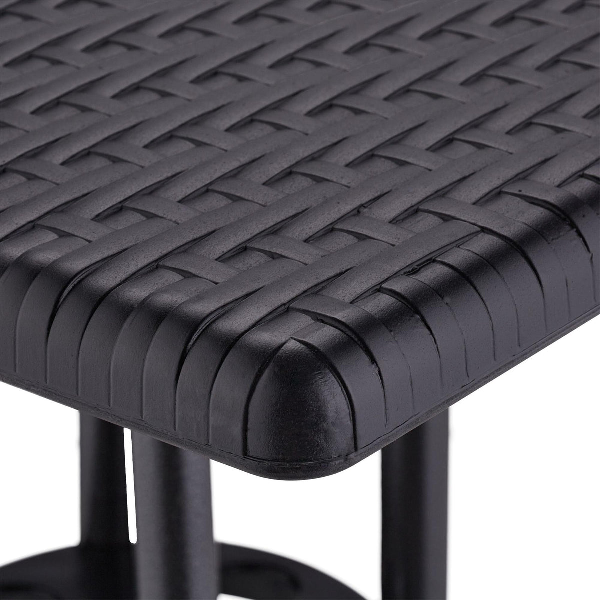 Garden table in black rattan look