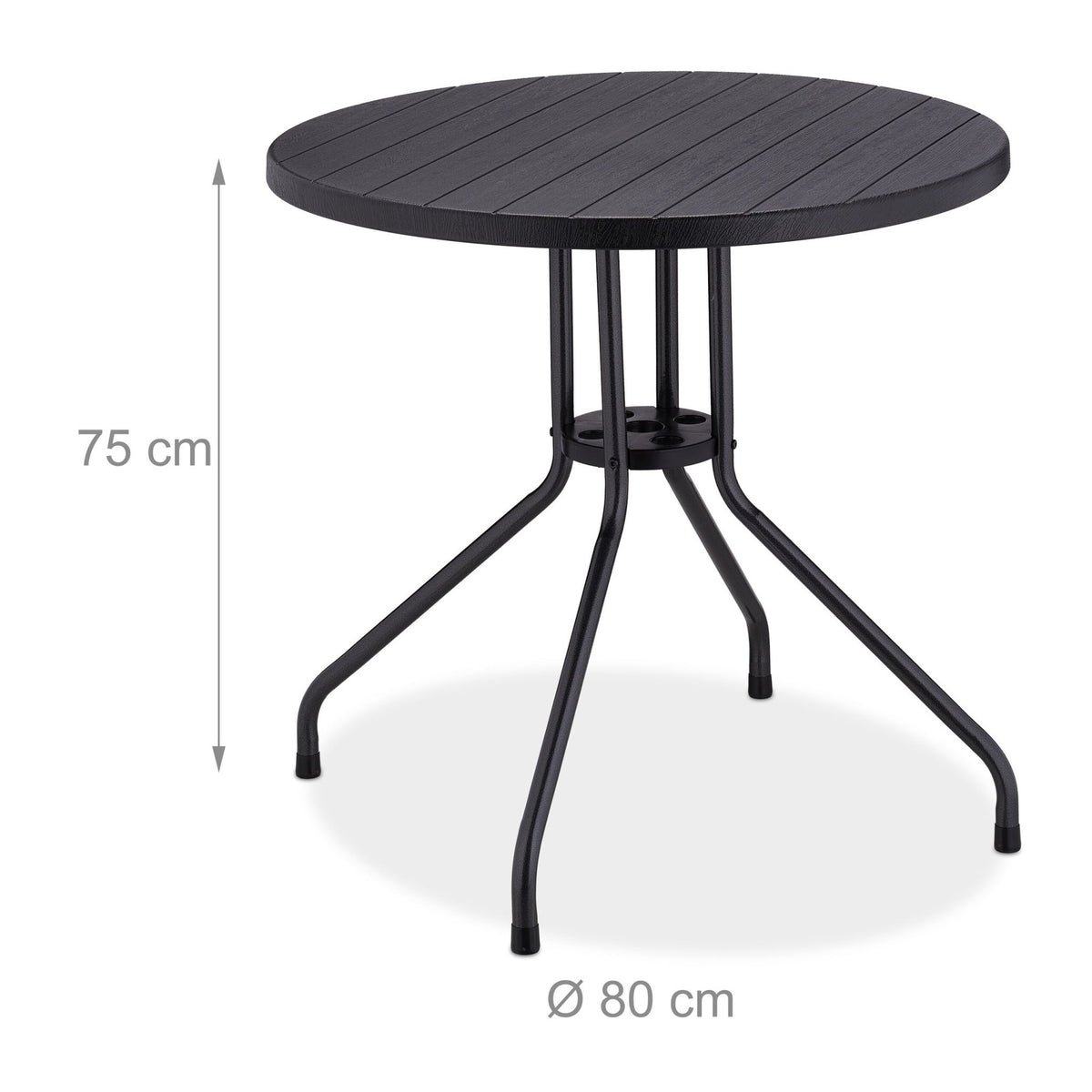 Garden table in black wood look