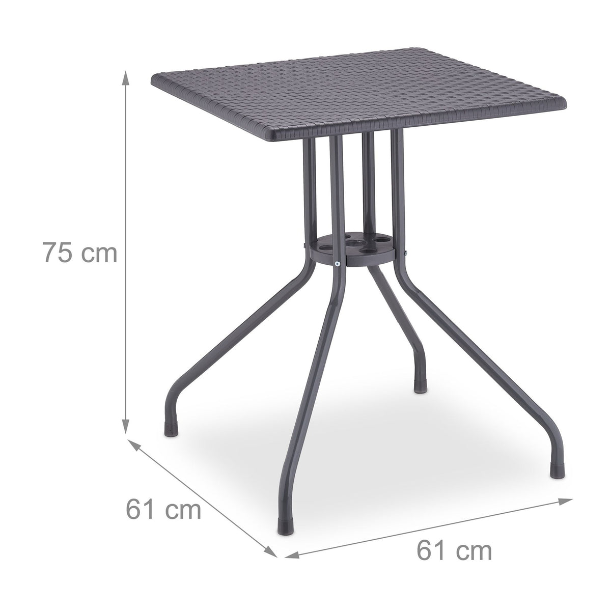 Garden table in gray rattan look