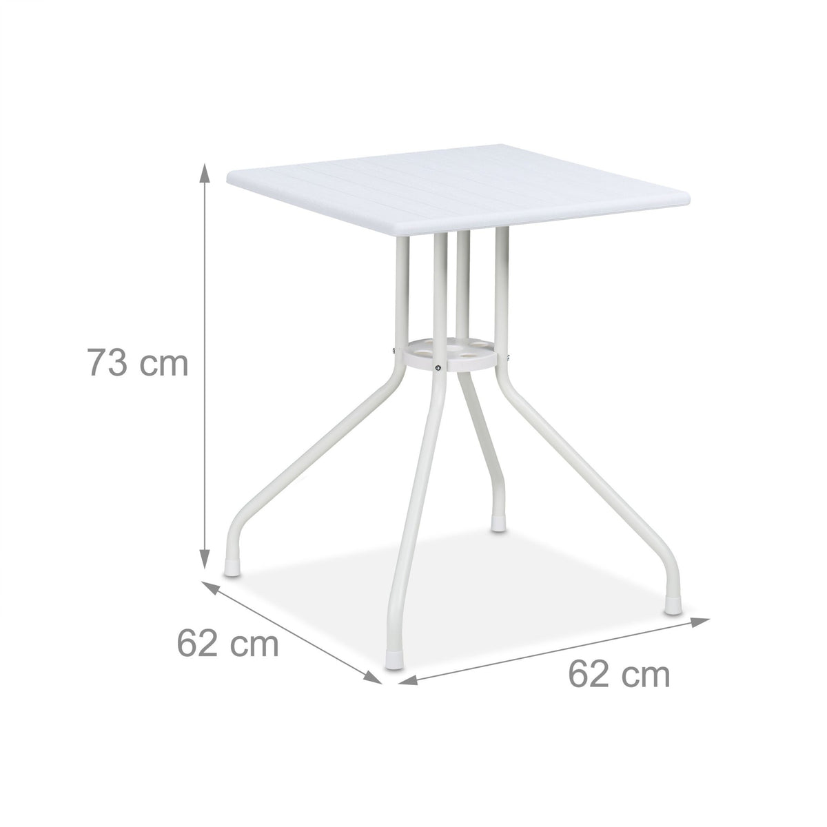 Garden table in white wood look