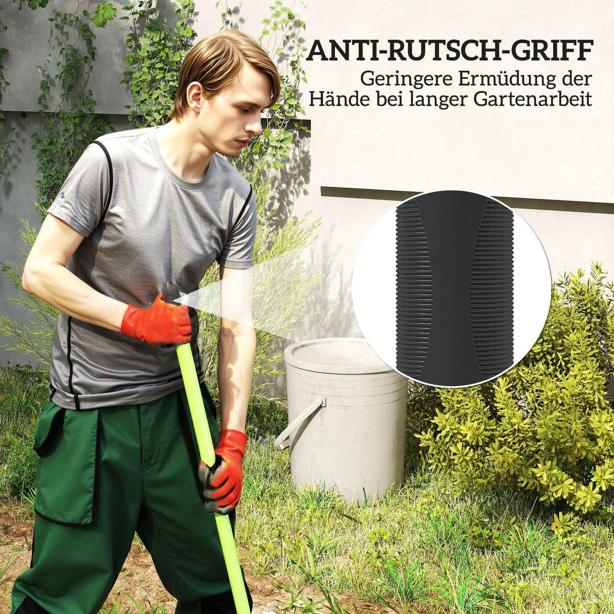 Garden tool set 4 pieces garden tool set with shovel garden hoe garden rake leaf rake green