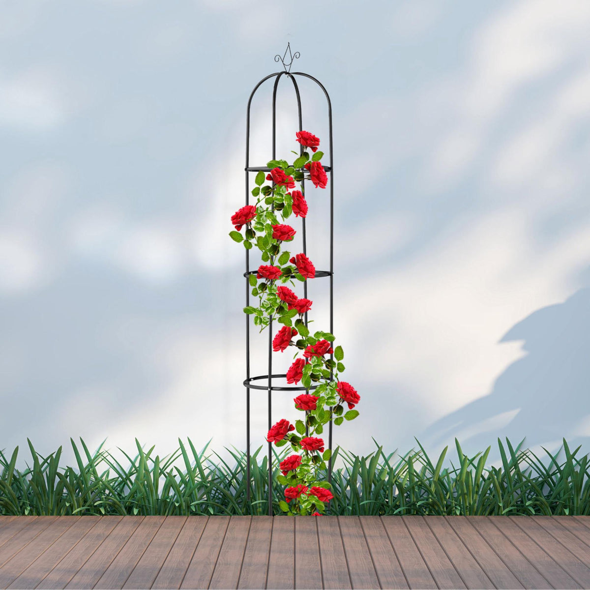 Garden trellis metal with lace