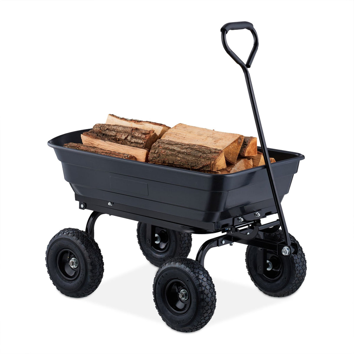 Garden trolley with tilt function