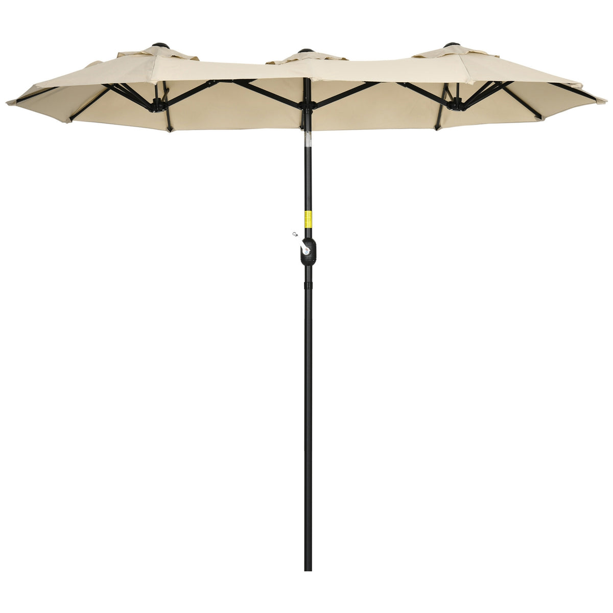 Garden umbrella 285x147cm market umbrella with tilt angle double parasol with wind roof for terrace and garden khaki