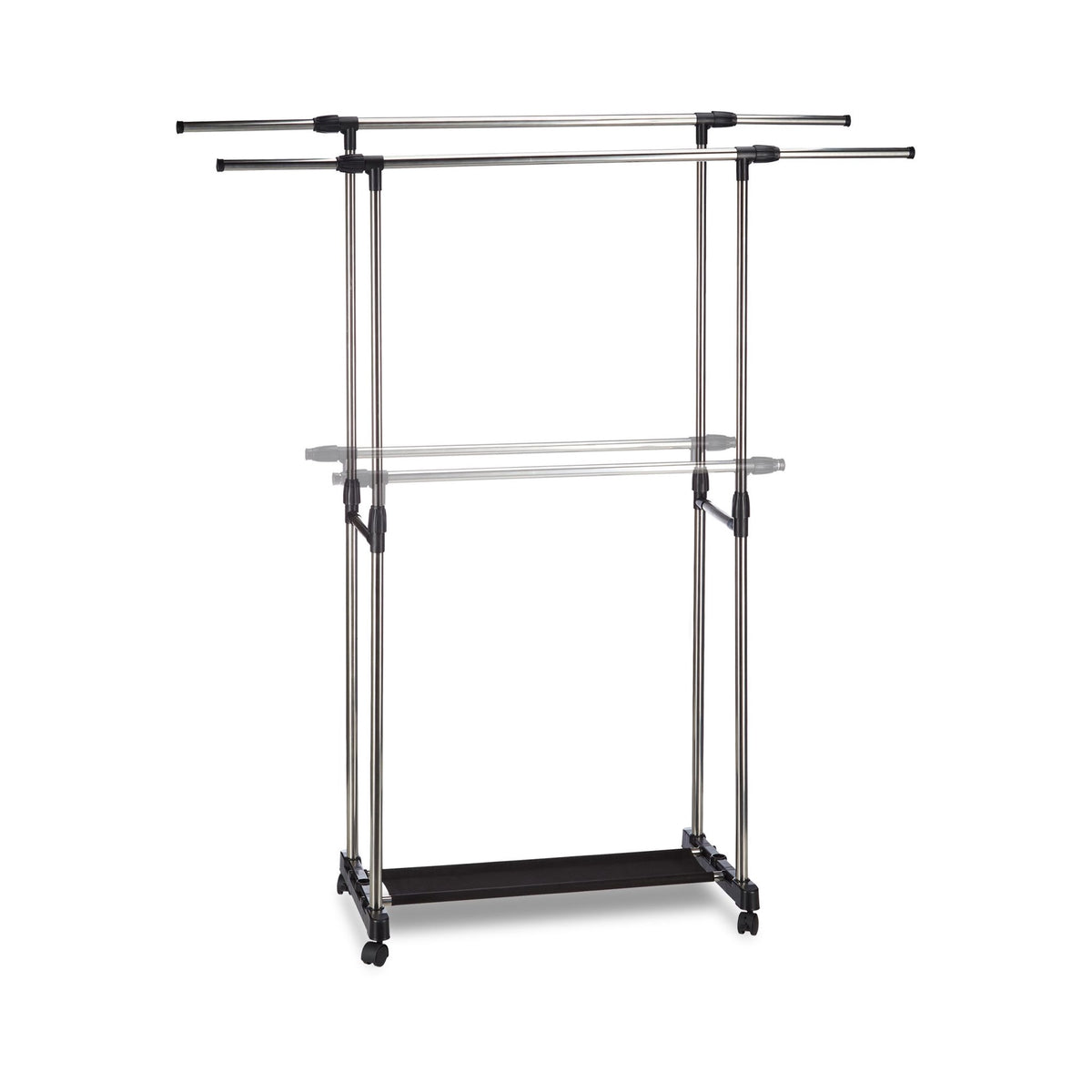 Garment Rack with 2 Rails on Wheels