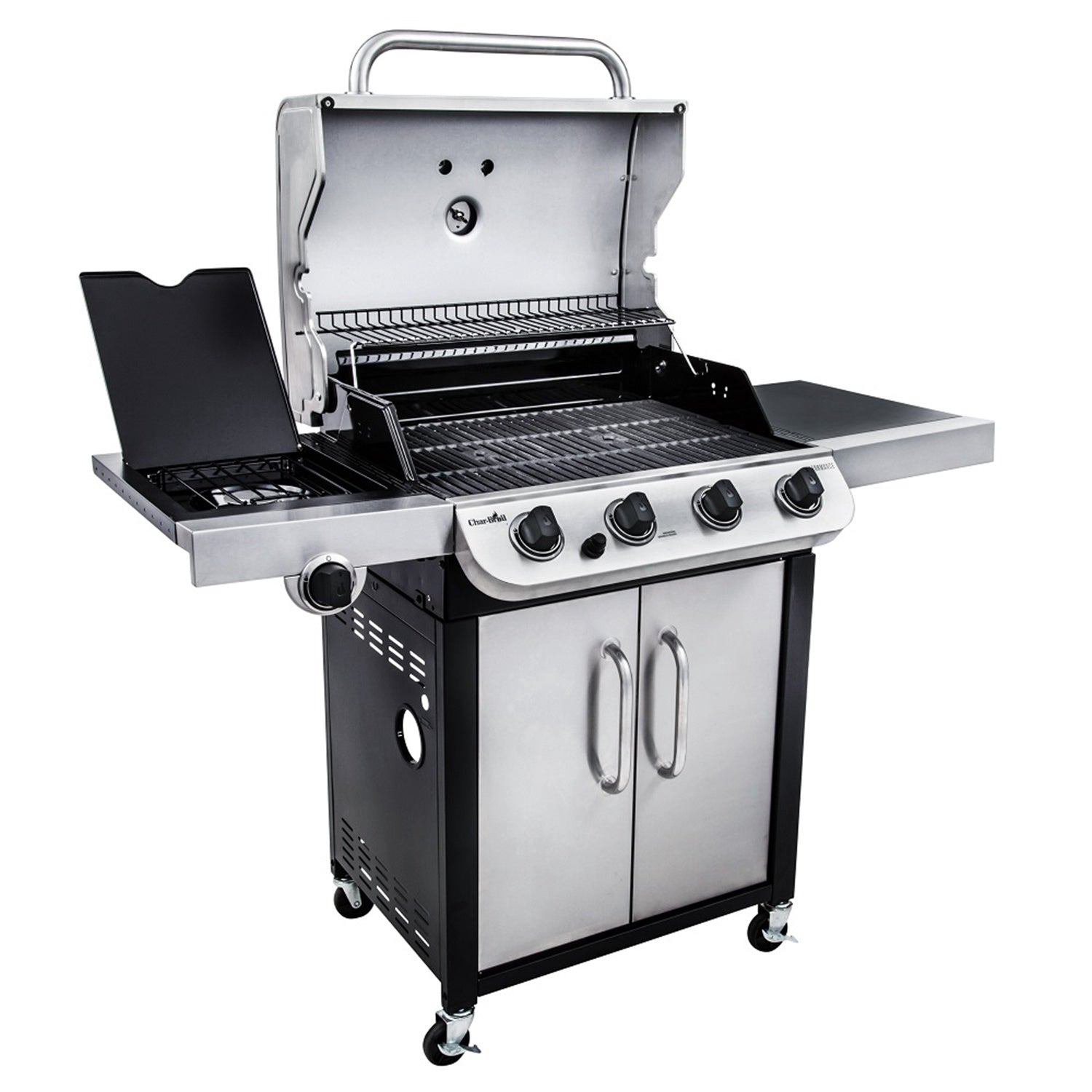 Gas Grill, 4+1 Burners, Side Burner, Cast Iron Grates