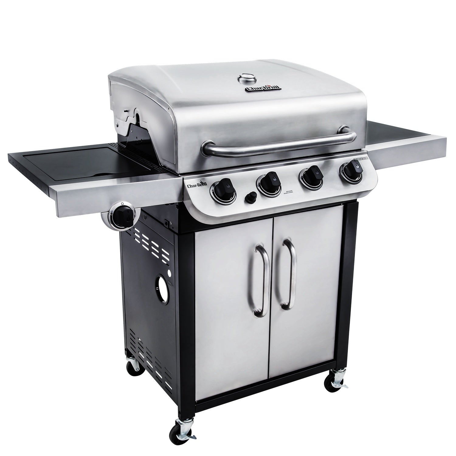 Gas Grill, 4+1 Burners, Side Burner, Cast Iron Grates
