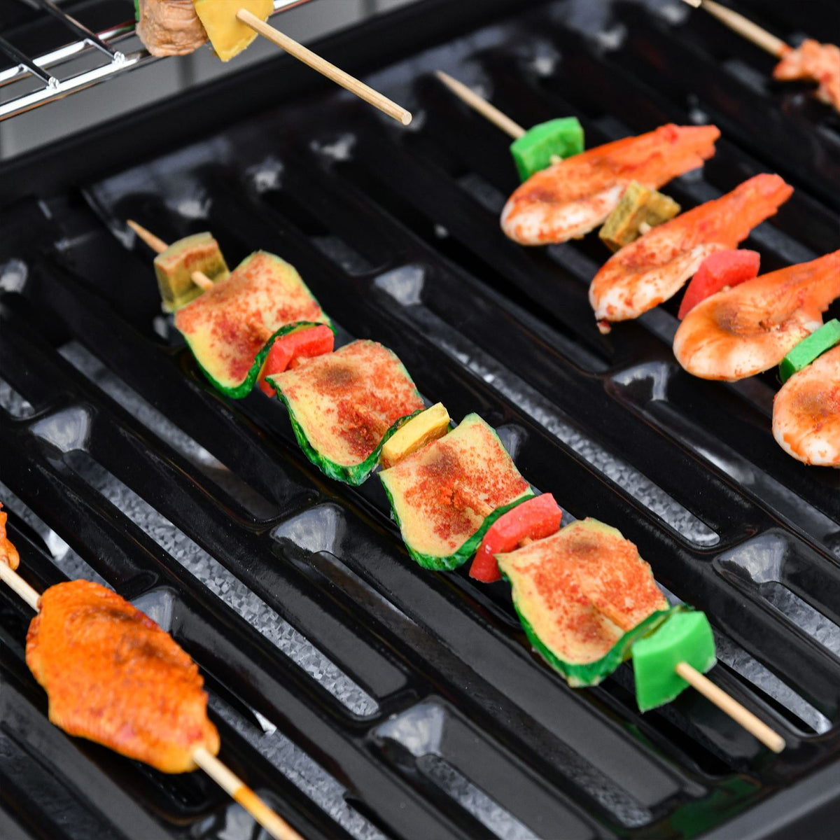 Gas Grill Bbq Grill Cart With 6 Burners 1 Side Burner Cabinet Multifunction Metal Black 135 X 50 X 100 Cm