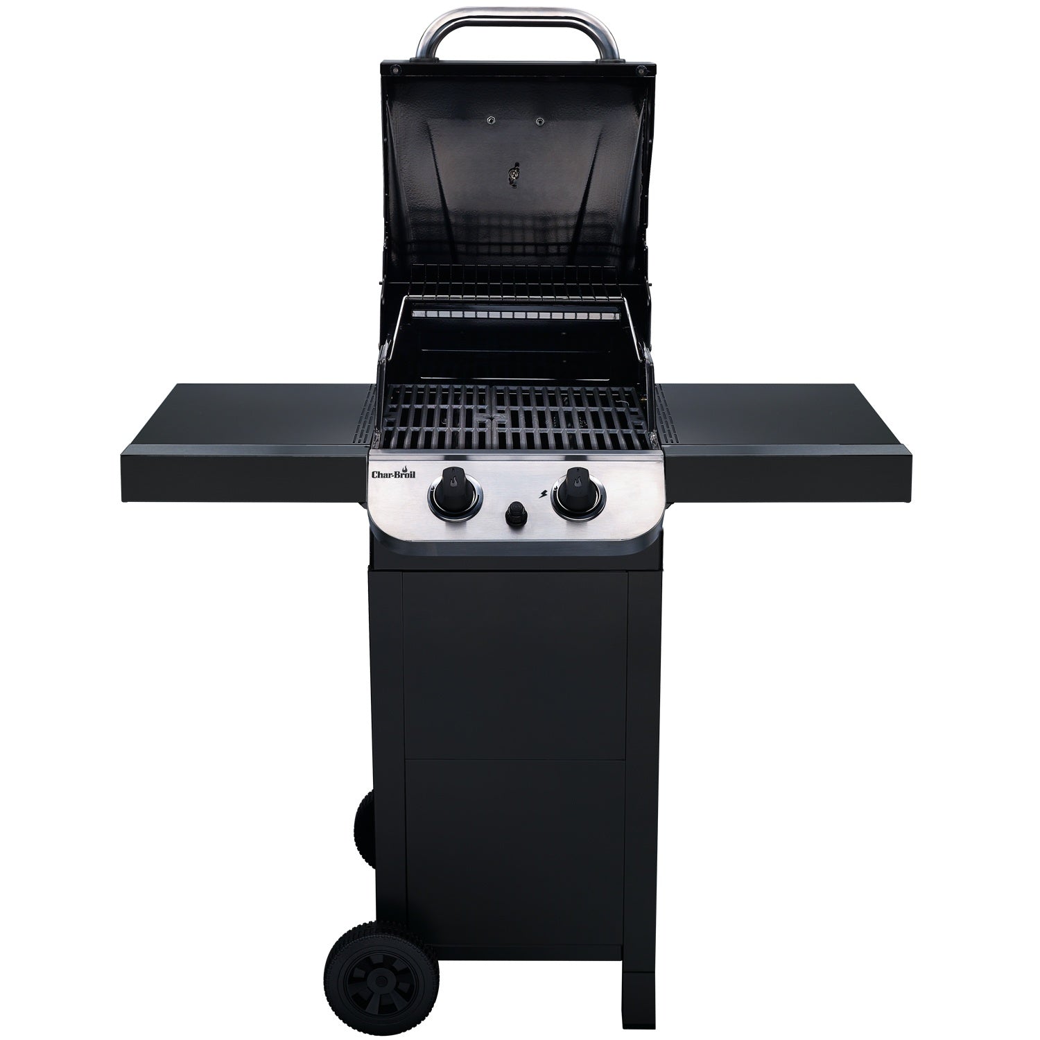 Gas Grill with 2 Burners, Cast Iron Grates, Thermometer