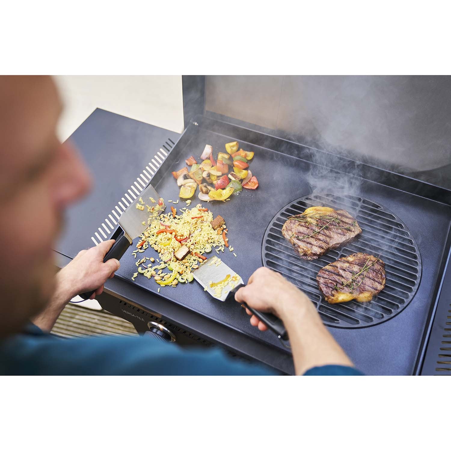 Gas-Powered Griddle with 3-in-1 System, 70x50 cm Cooking Area