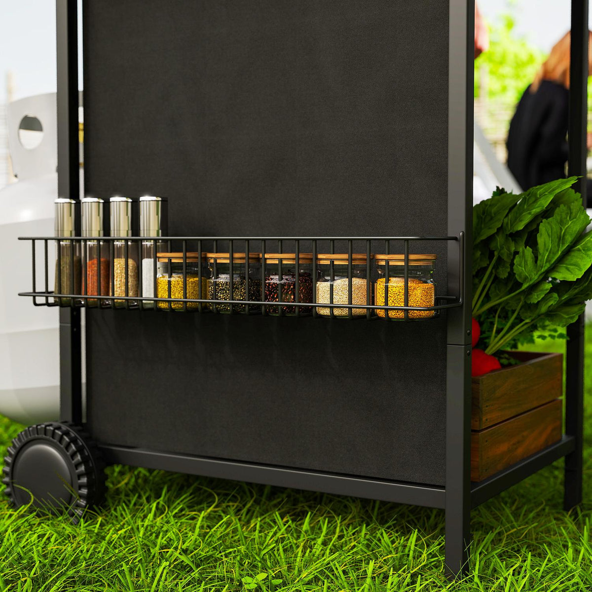 Gas grill 7 KW grill trolley including 3 burners side cooker roll pressure reducer lid gas hose 2 heating zones thermometer side shelves, BBQ garden grill for balcony, grill 107 x 54 x 96 cm |