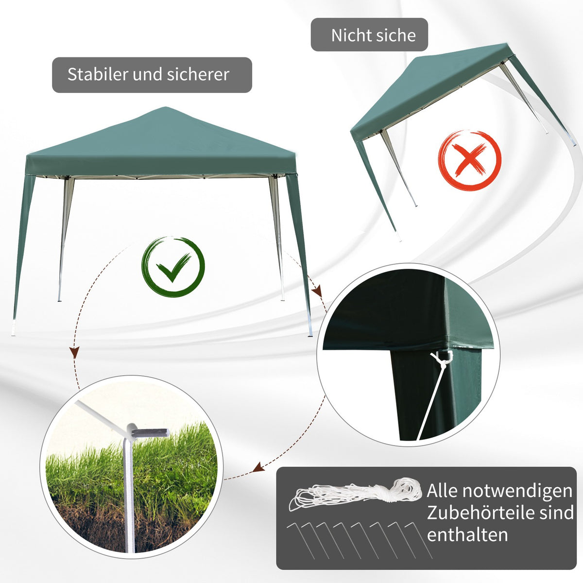 Gazebo 2.95X2.95M Pop-Up Folding Gazebo Uv Protection Foldable Steel Oxford Green