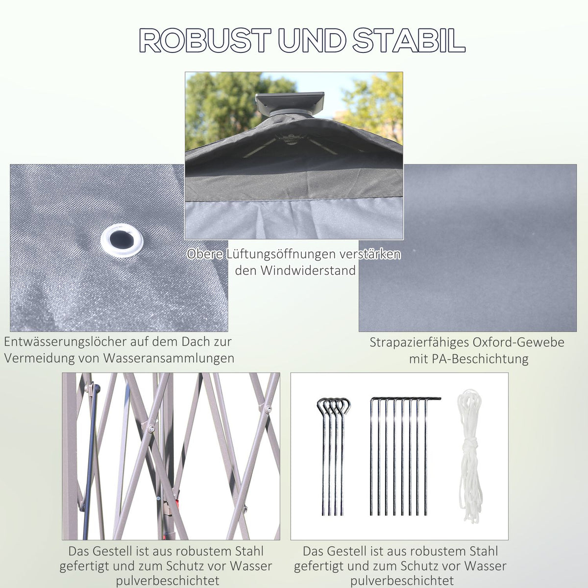 Gazebo 3.3X3.3M Folding Gazebo Led Usb Pop-Up Mesh Side Walls Sun Protection Bag Oxford Gray