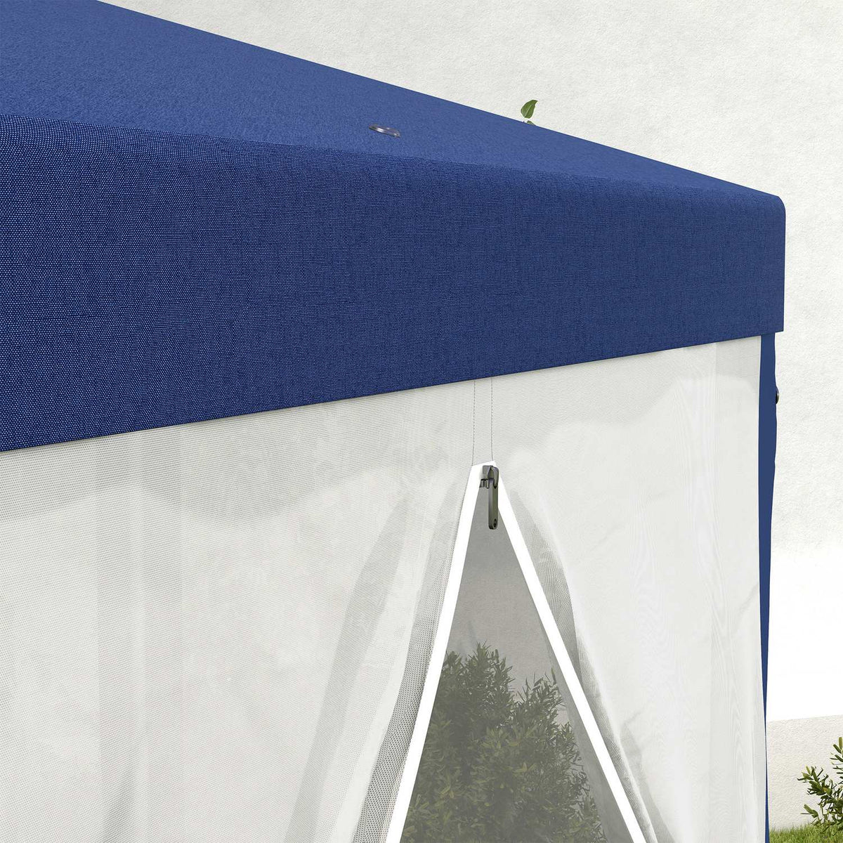 Gazebo 4x3m Hexagonal Water-Repellent Stable Winterproof Pavilion with Mosquito Net Party Tent Garden Tent with 6 Side Panels Garden Pavilion for Camping Garden Blue