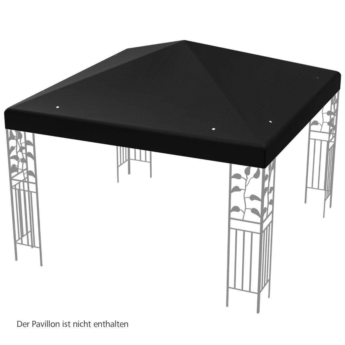 Gazebo Replacement Canopy, 300x300 cm, Black, Waterproof