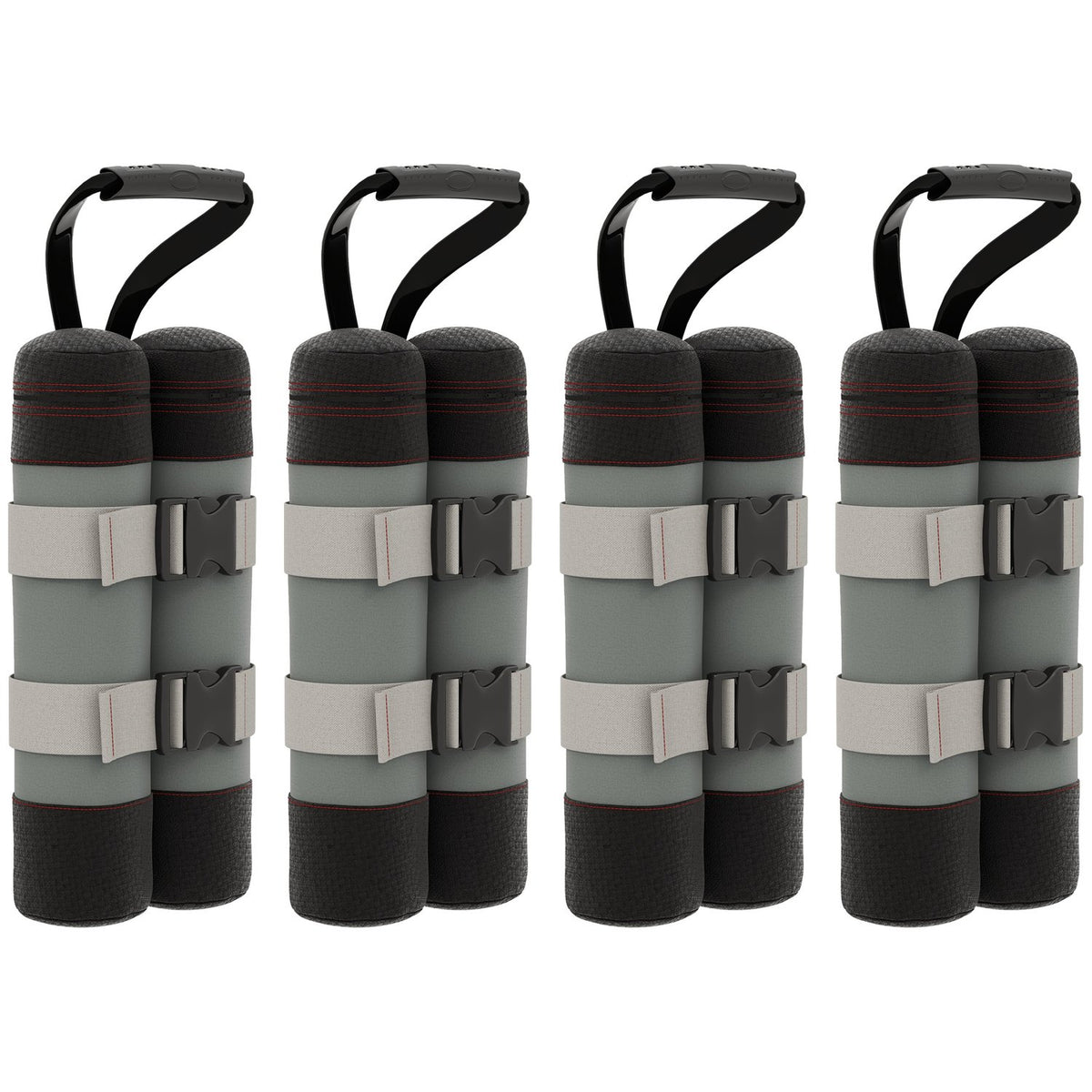 Gazebo Sandbags Set Of 4 Robust Weights For Pop Up Gazebo, Oxford Fabric, Gray + Black, With Handle