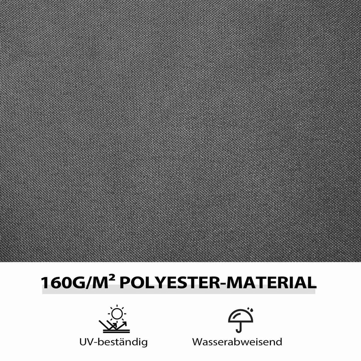Gazebo Side Panels, 4 Dark Grey Polyester Walls, 3x4m