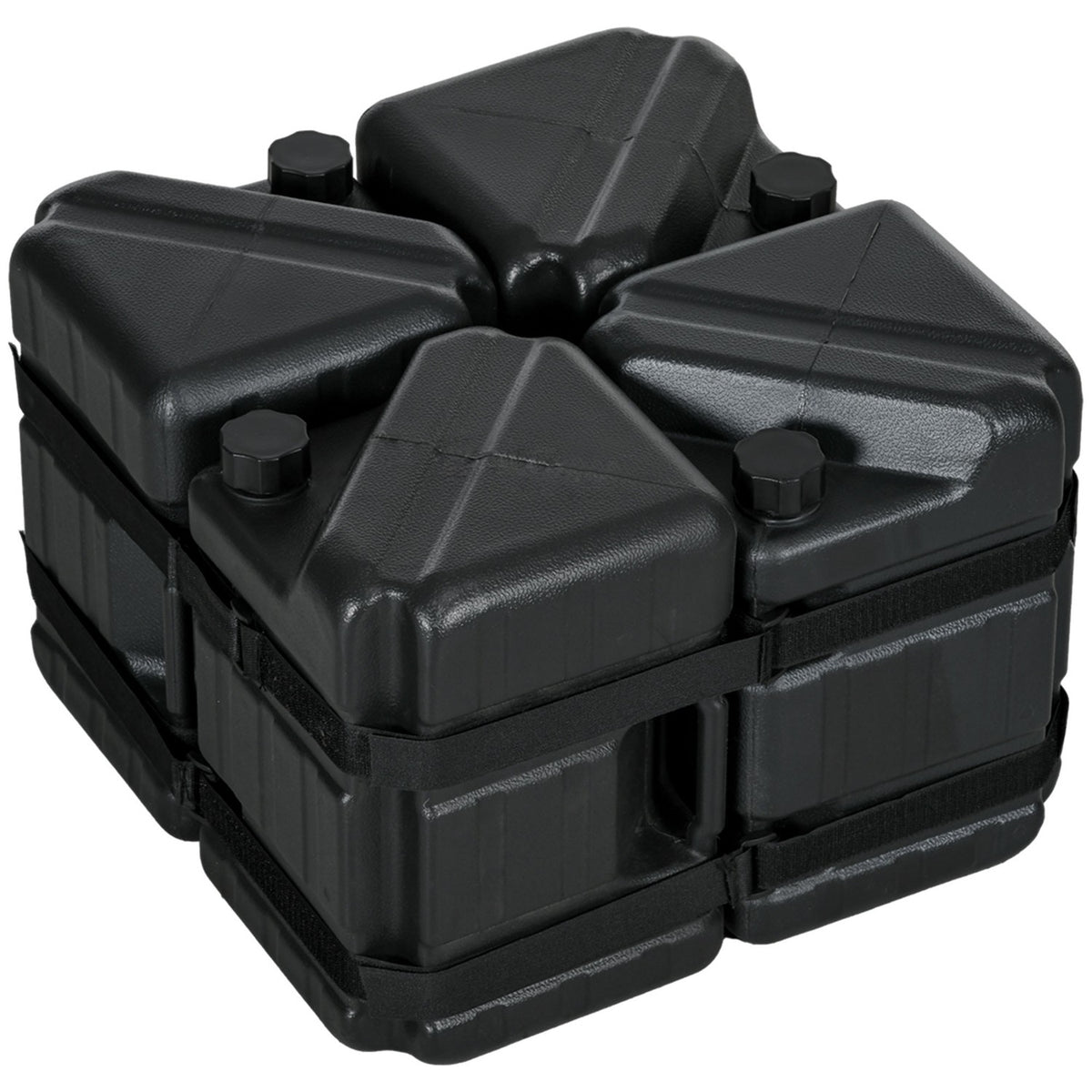 Gazebo Weights Set Of 4 Feet Water/Sand Fillable Hdpe Black