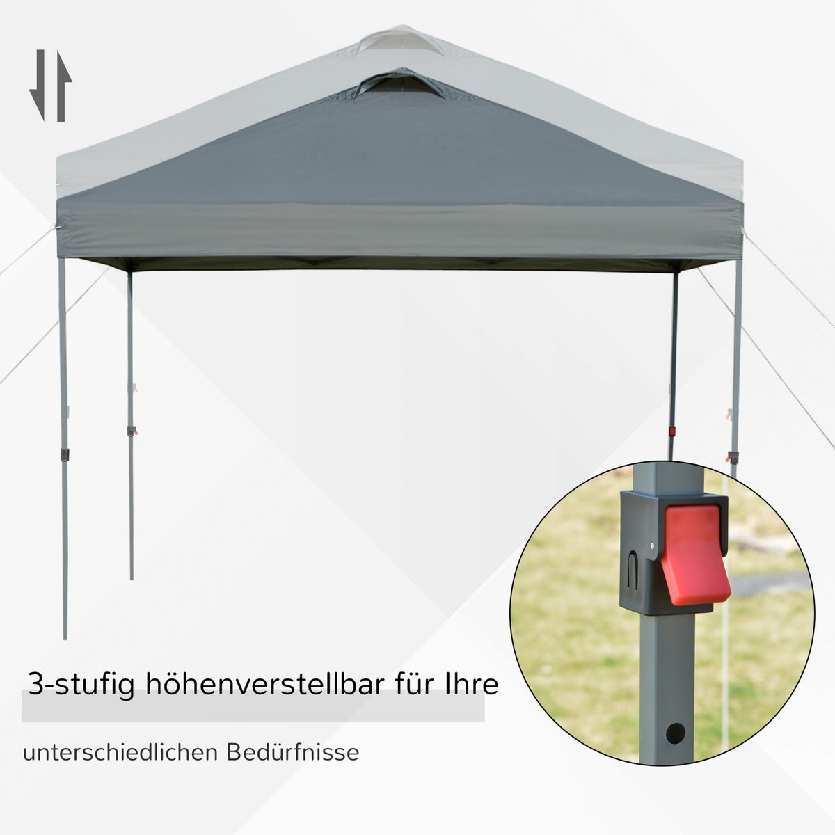 Gazebo approx. 3x3m, waterproof, stable, winterproof, pop-up folding gazebo, UV protection, foldable party tent, garden tent with bag, garden pavilion for camping, garden, dark gray