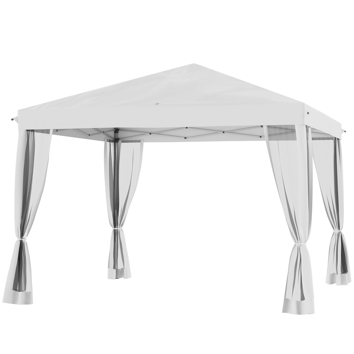 Gazebo approx. 3x3m, water-repellent, stable, winter-proof pop-up folding gazebo with UV protection, foldable party tent, garden tent with 4 side panels, bag garden gazebo for camping garden, cream white