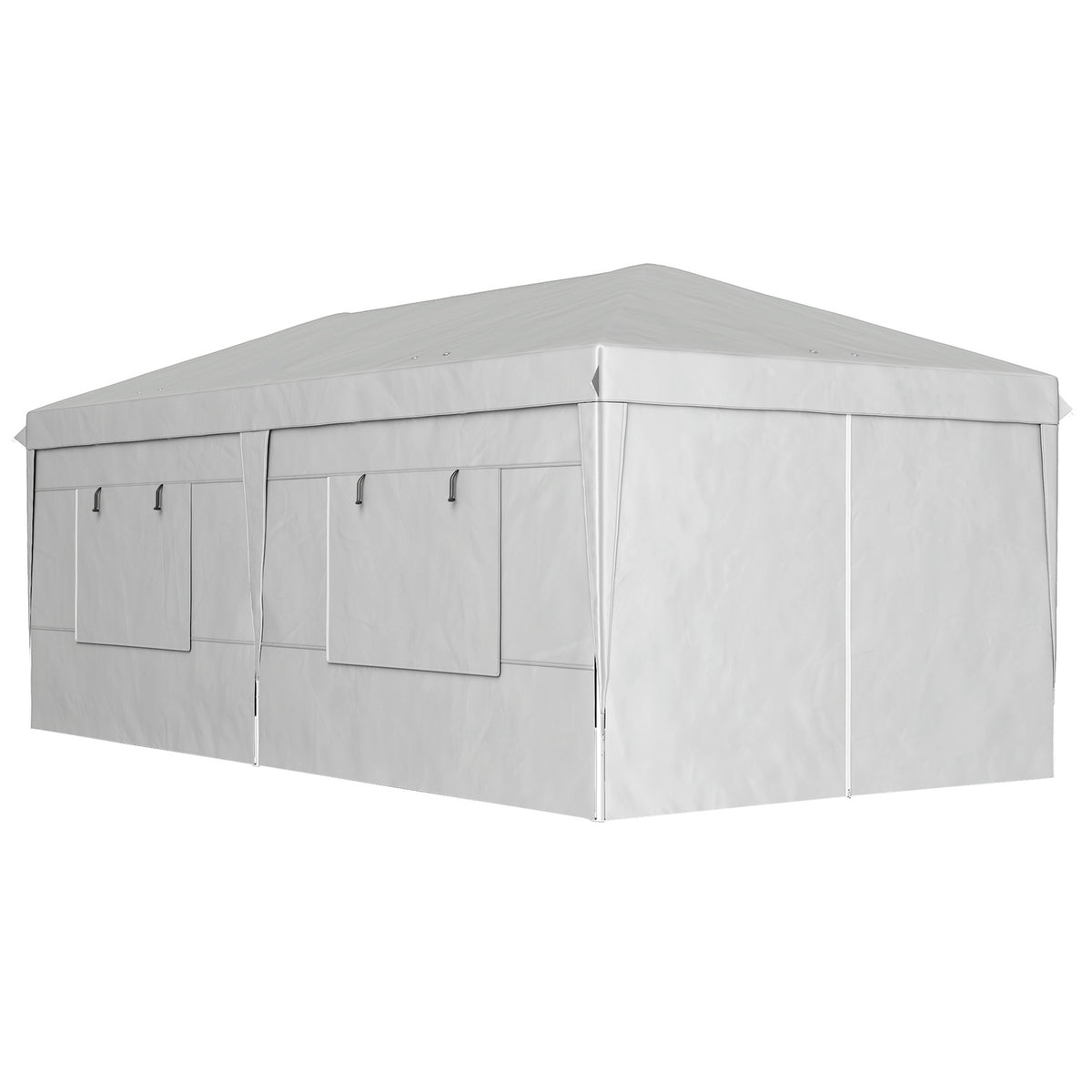 Gazebo approx. 3x6m, water-repellent, stable, winter-proof pop-up folding gazebo, UV protection 50+, foldable party tent, garden tent with 6 side panels, pocket garden gazebo for camping, garden, light gray