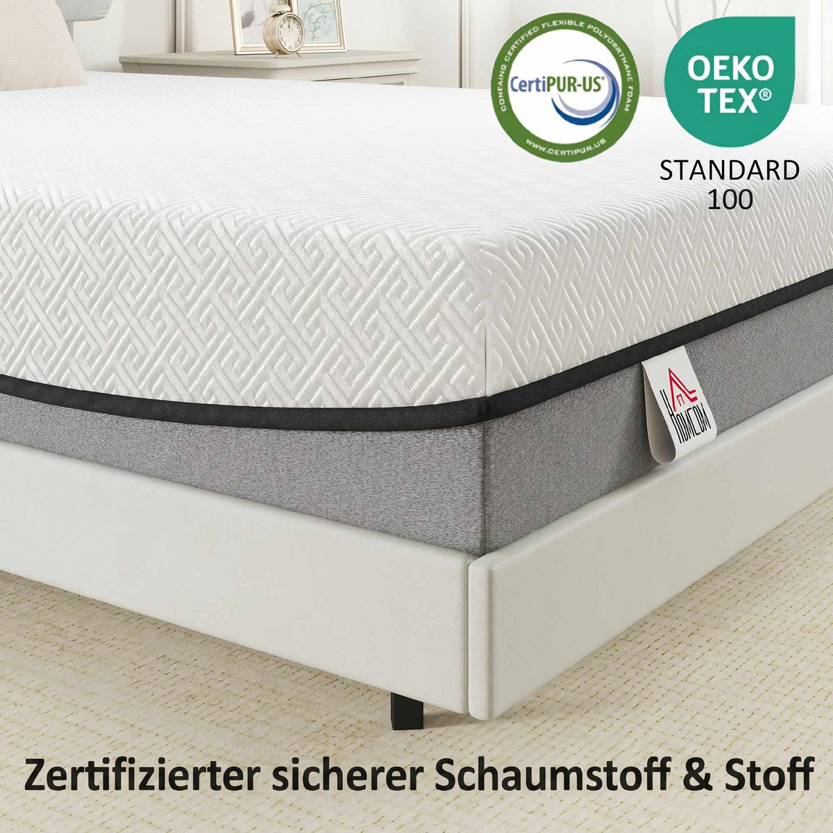 Gel Memory Foam Mattress 140x200cm, Medium Firm, Breathable