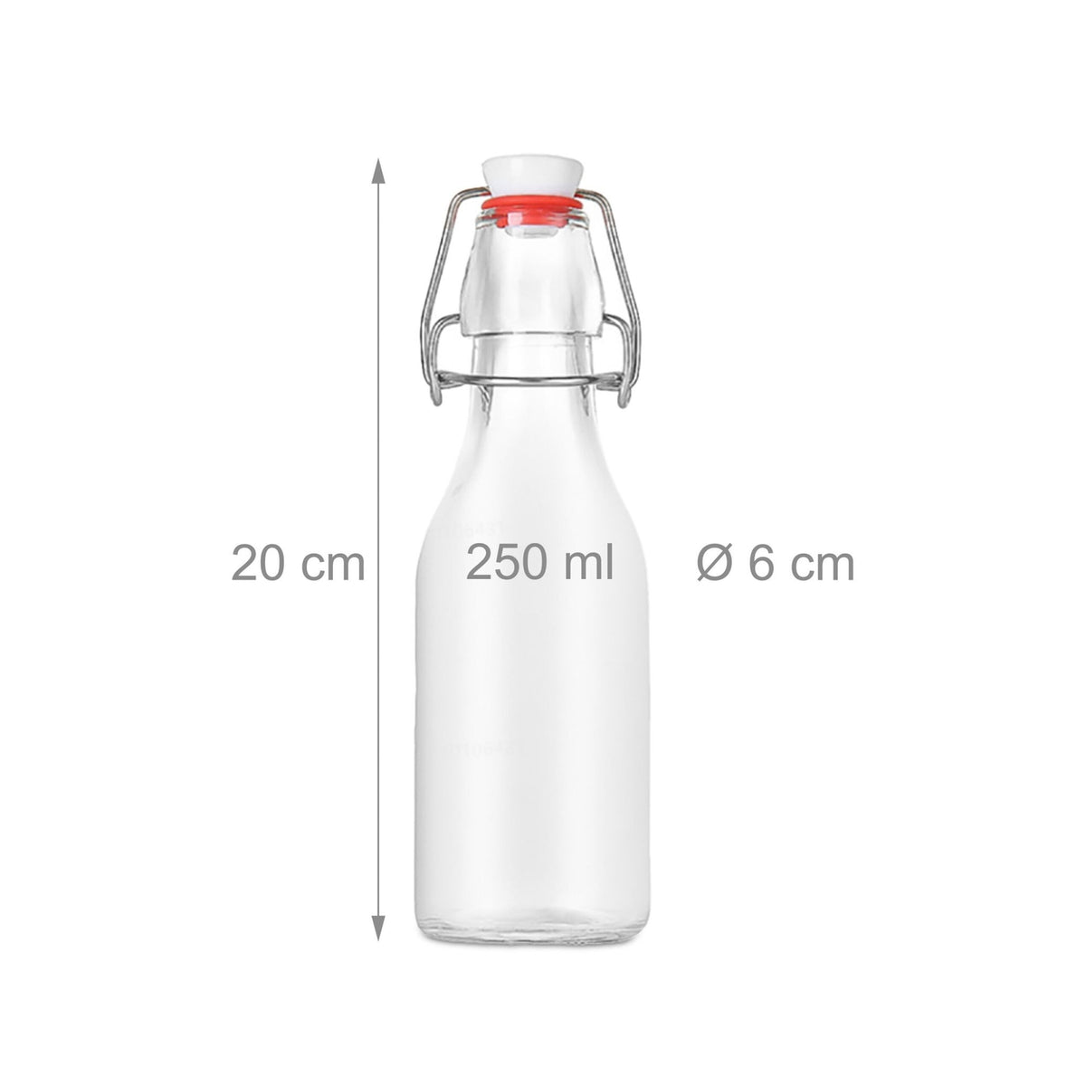 Glass Bottles with Clip Top – Set of 6, Writable Labels