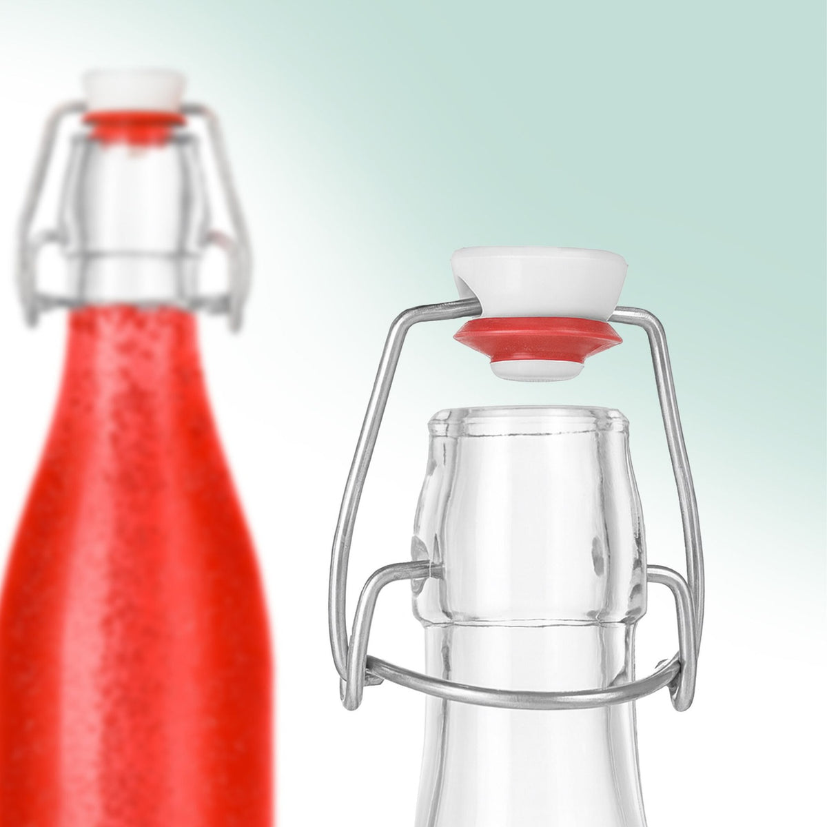 Glass Bottles with Clip Top – Set of 6, Writable Labels