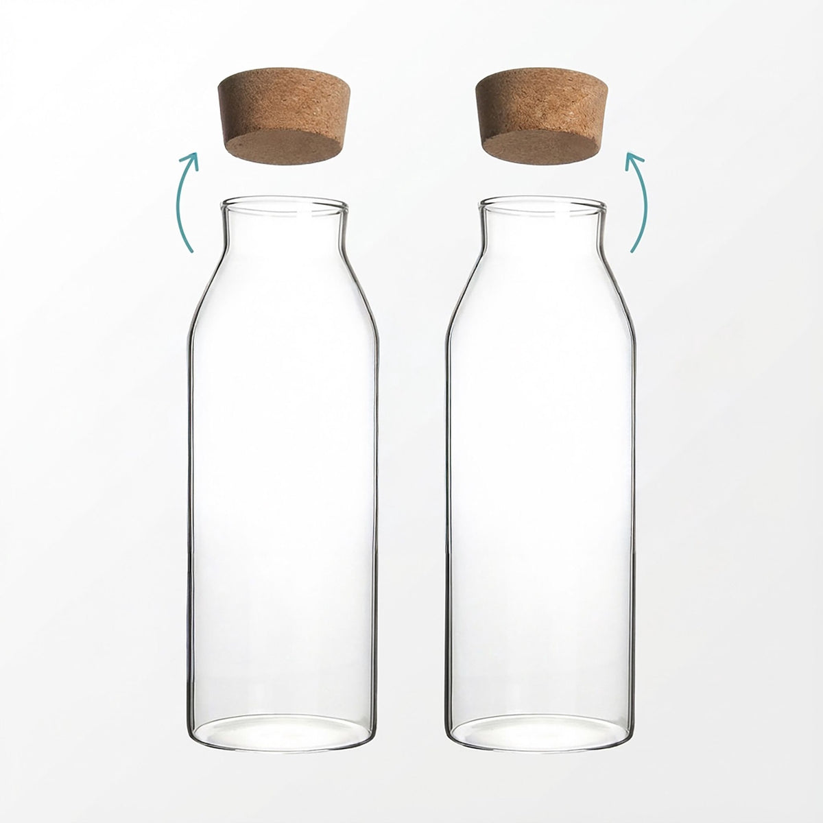 Glass Carafe with Cork Lid – Heat & Cold Resistant