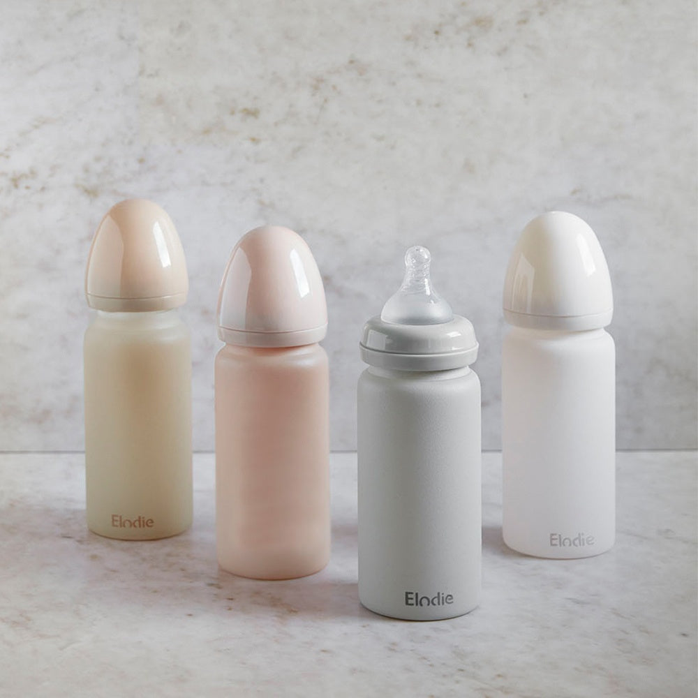 Glass Feeding Bottle, Khaki, BPA-Free