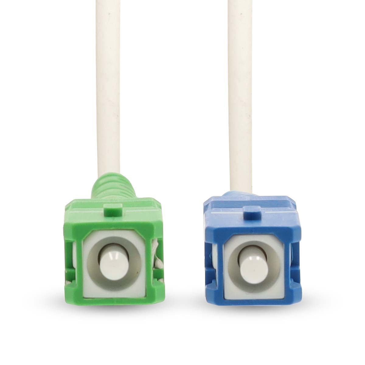 Glass Fiber Patch Cable | SMF (Single Mode Phase) | SC/APC | SC/UPC | 100 Gbps | 2.00 m | White | Gift Box with Euro Lock