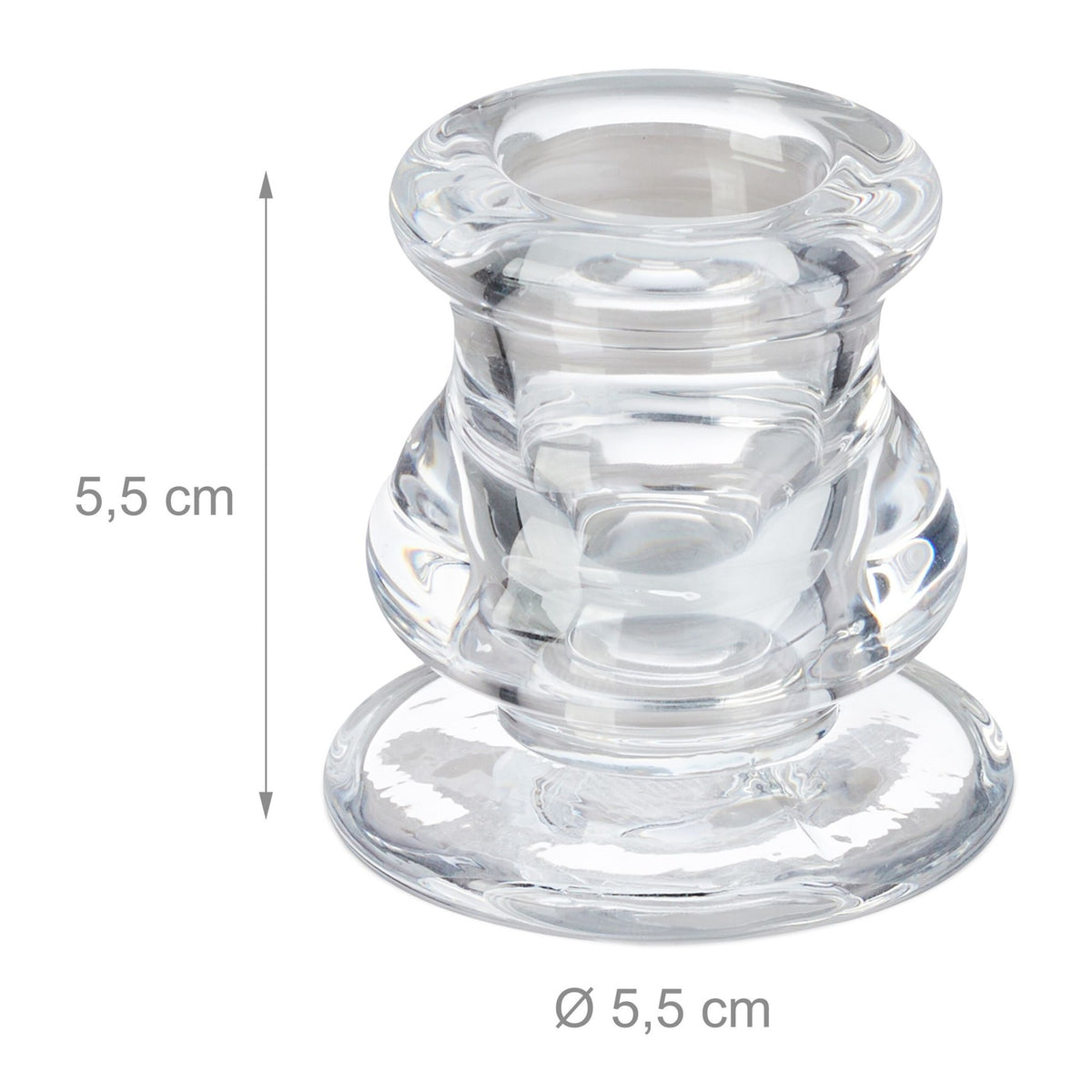 Glass candle holder with 6 pcs