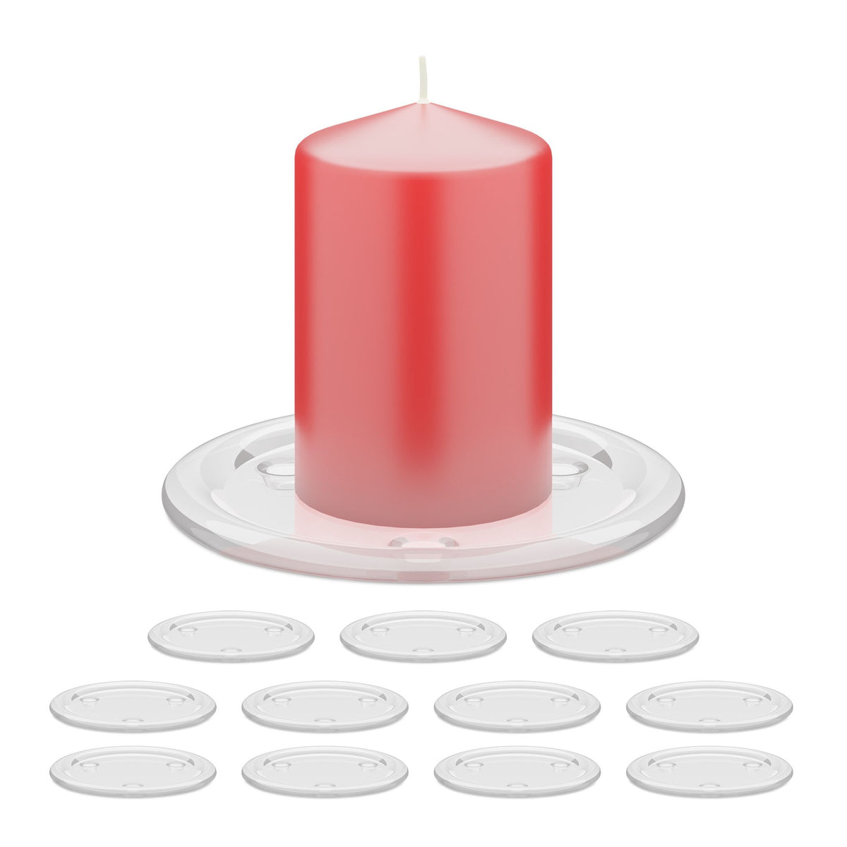 Glass candlesticks, 12 pcs