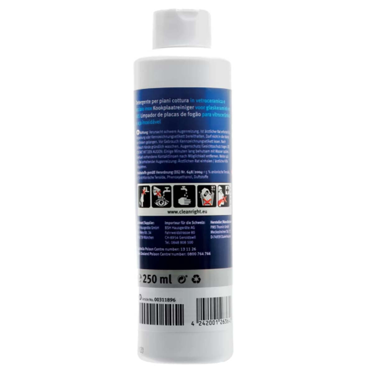 Glass-ceramic cleaner for ceramic, induction and stainless steel hobs - 250 ml