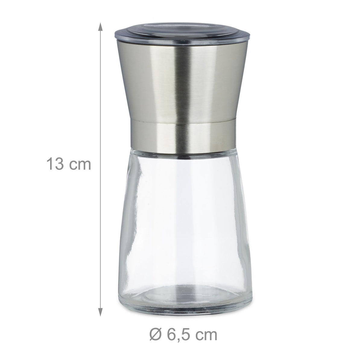 Glass salt and pepper mill