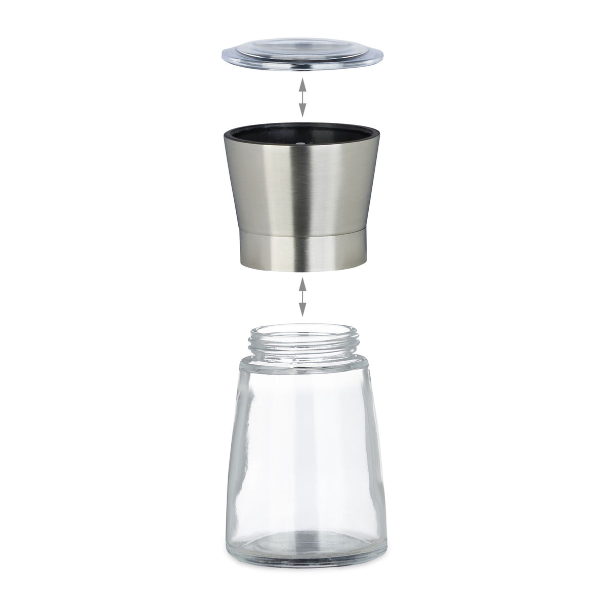 Glass salt and pepper mill