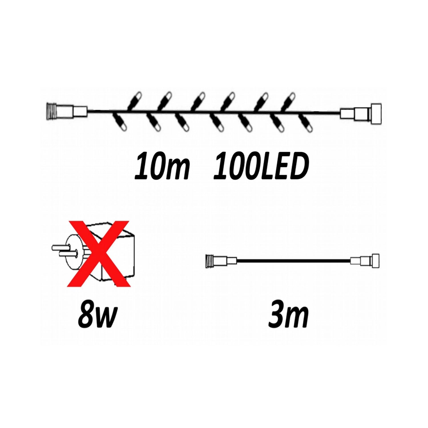 Glimmer 10m light string 6W