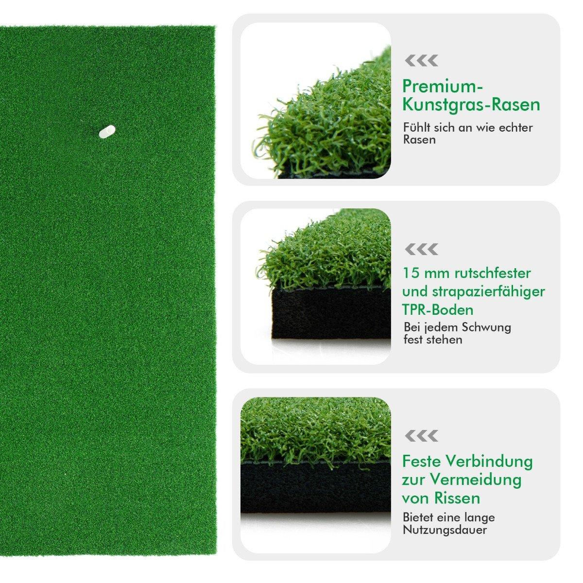 Golf Hitting Mat Standard Golf Practice Mat with Real Feel 1.5 x 1m Green