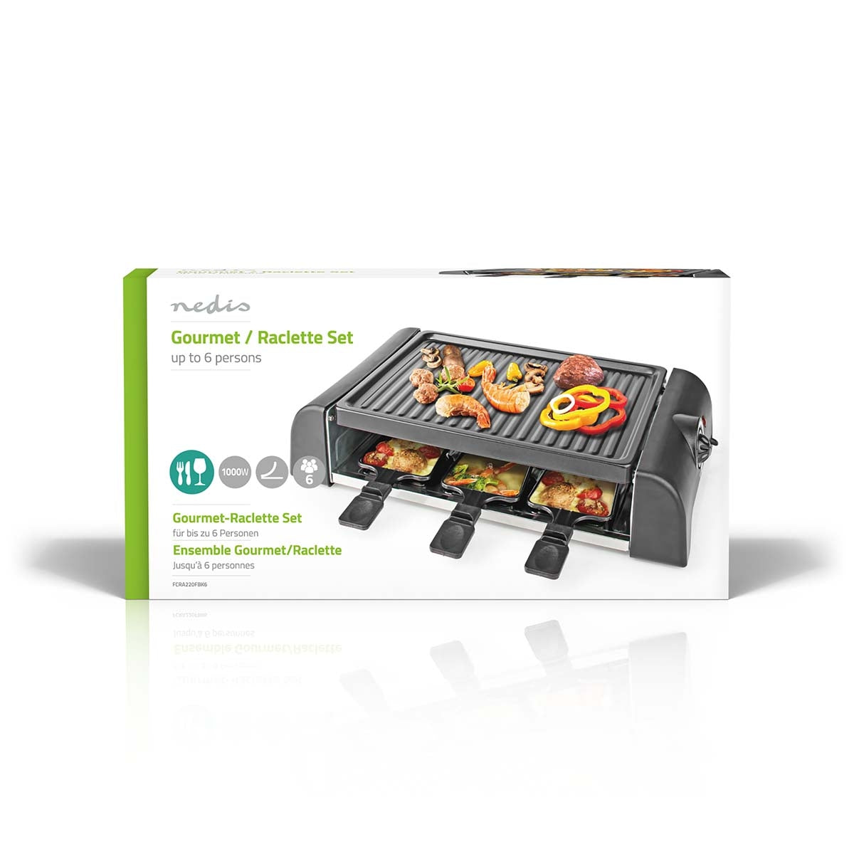 Gourmet / Raclette | Grill | 6 Persons | Spatula | Temperature setting | Non-stick coating | Rectangle