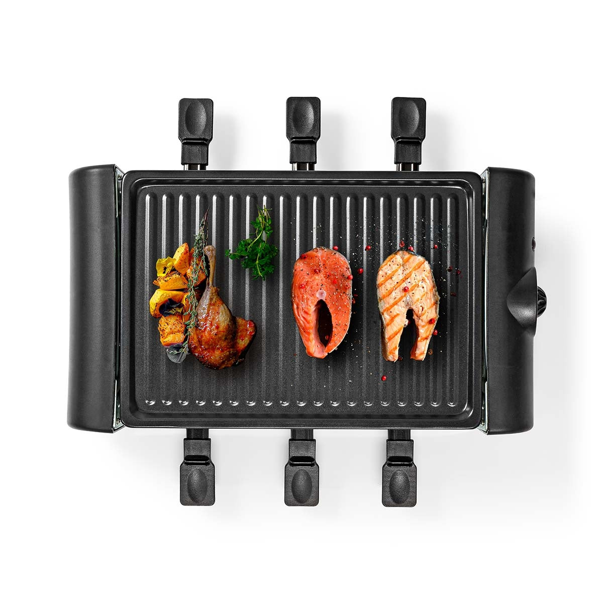Gourmet / Raclette | Grill | 6 Persons | Spatula | Temperature setting | Non-stick coating | Rectangle