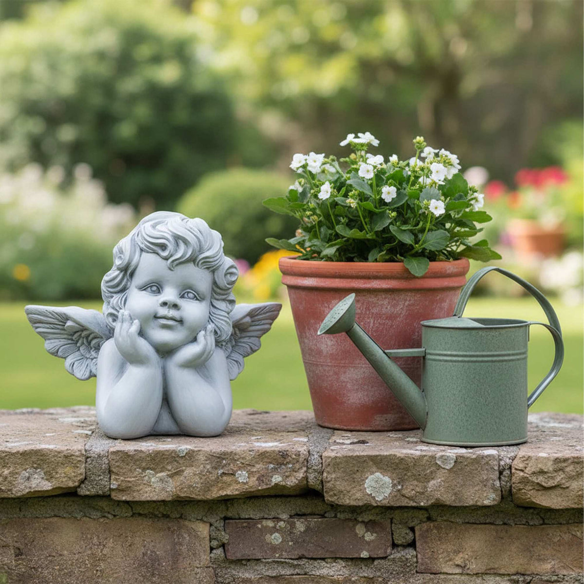 Grave Angel Statue, 31 cm, Polyresin, Weather-Resistant