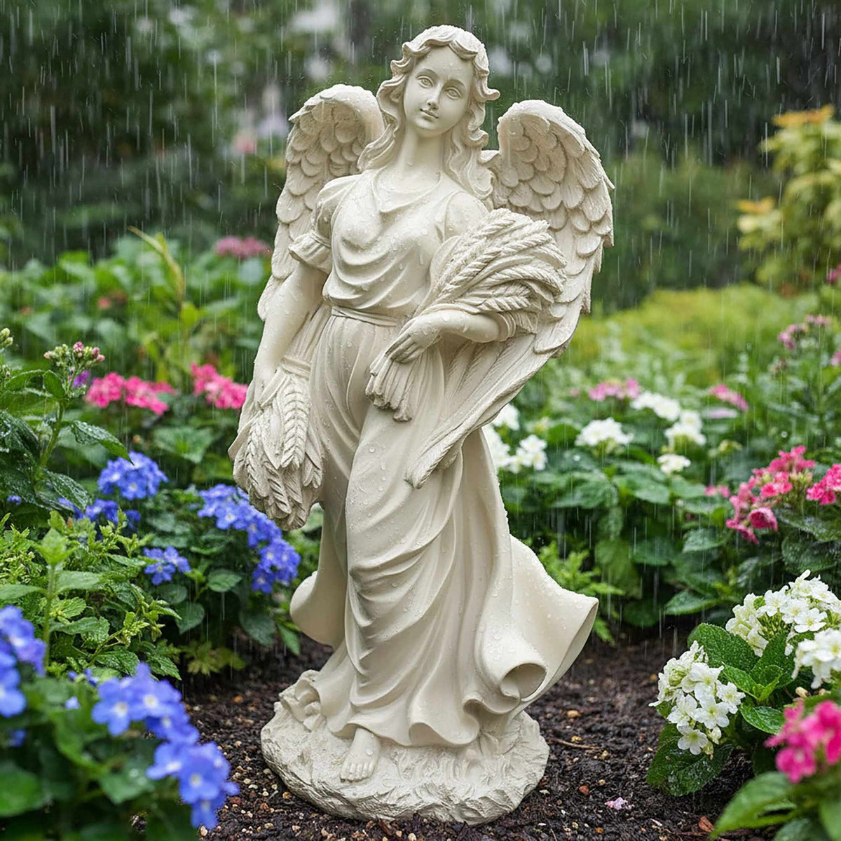 Grave Angel Statue for Cemetery or Garden, Weather-Resistant