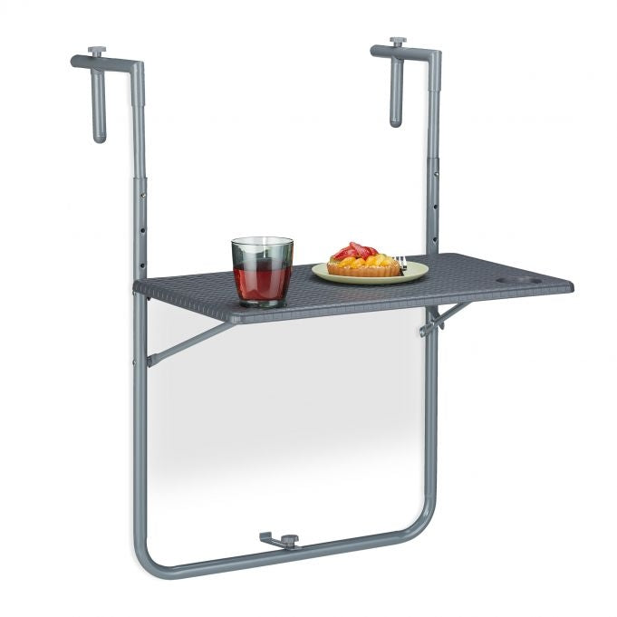 Gray Balcony Hanging Table Foldable