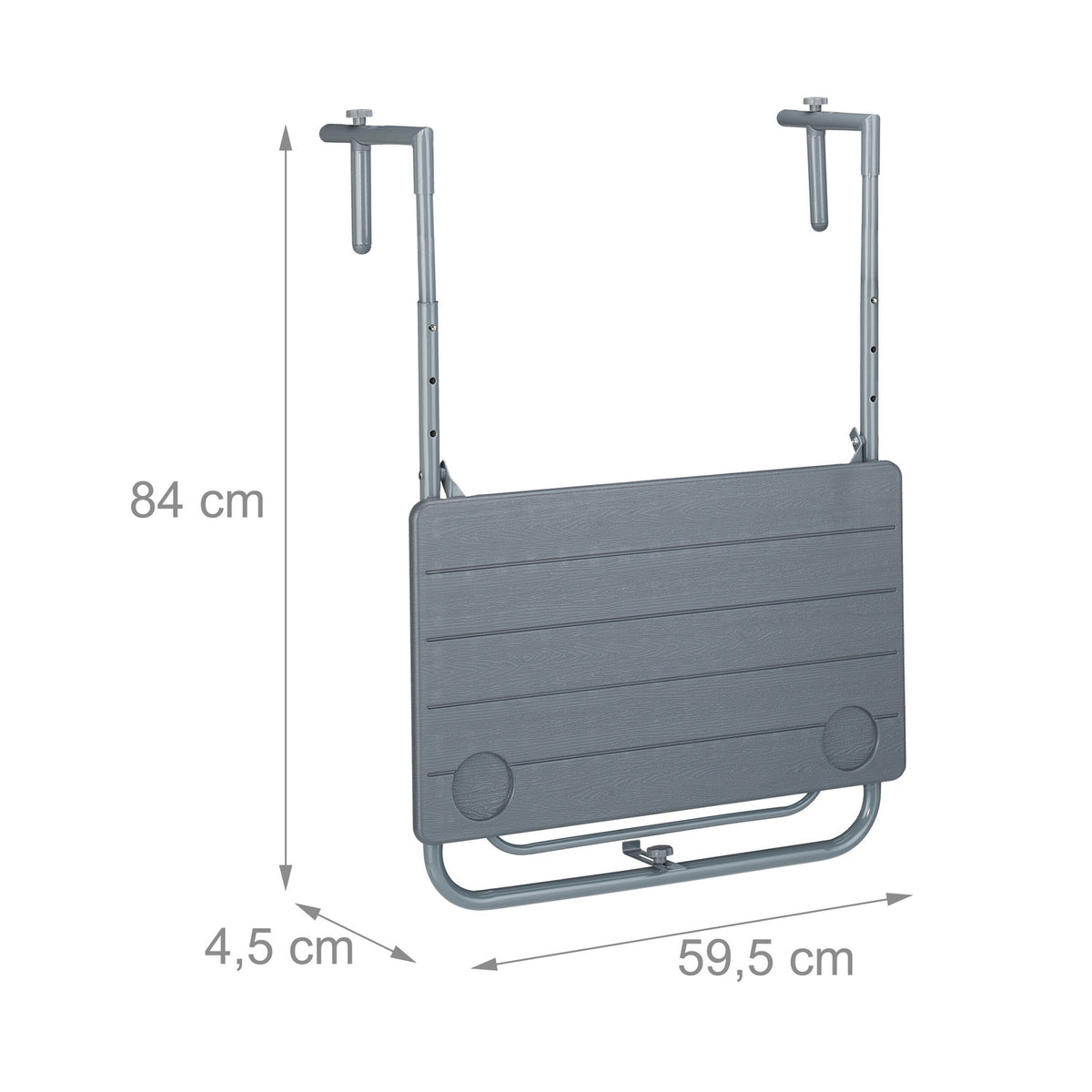 Gray Balcony Hanging Table Foldable