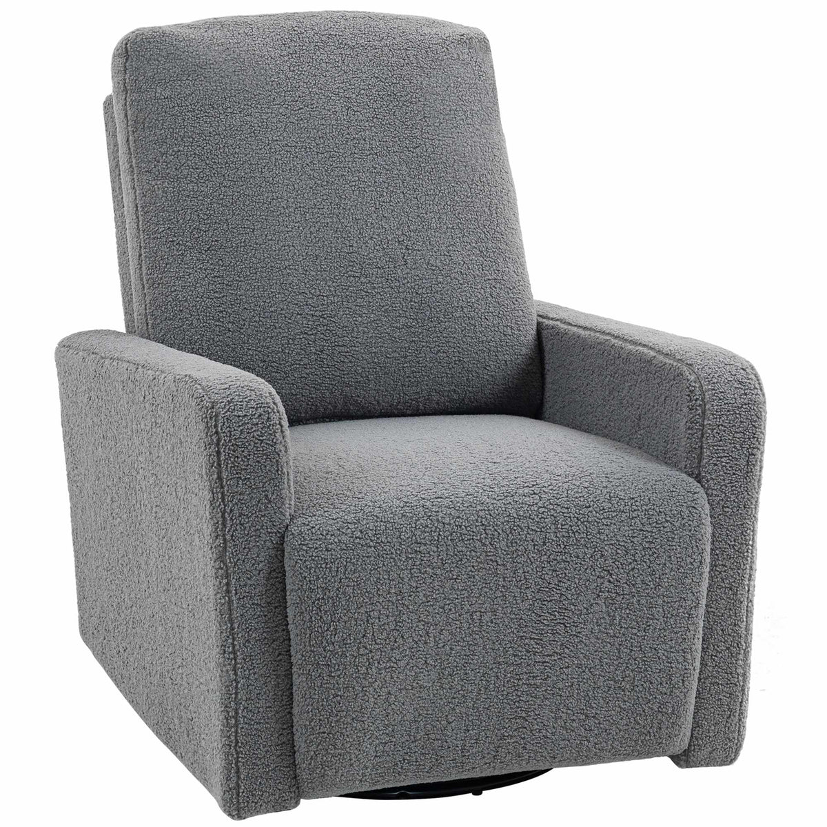 Gray Recliner Chair with Fleece Cover, Adjustable Backrest