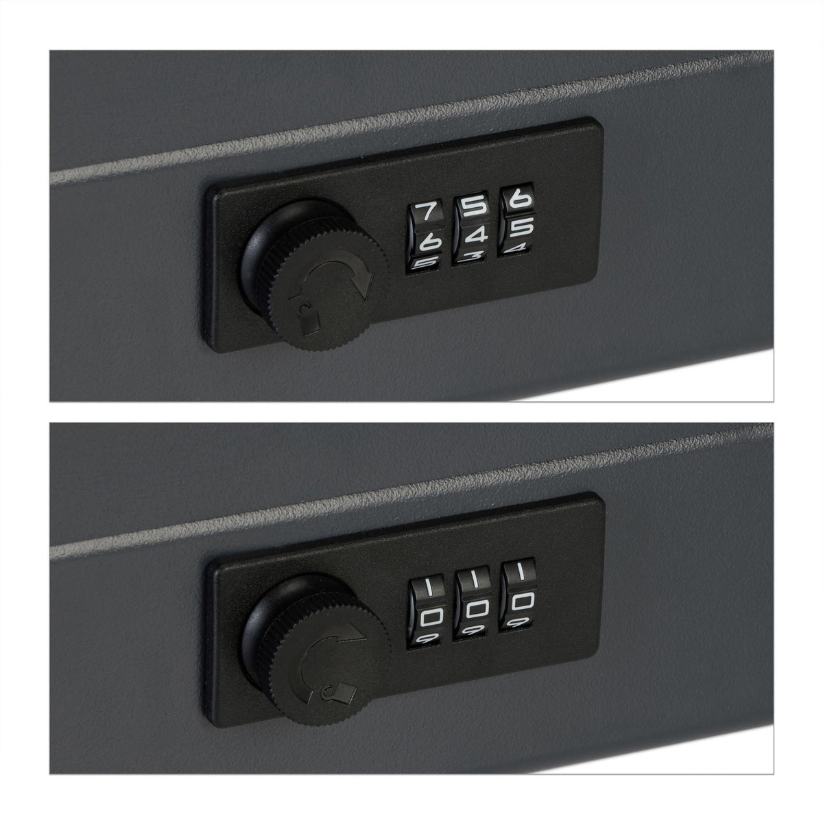 Gray cash drawer with combination lock