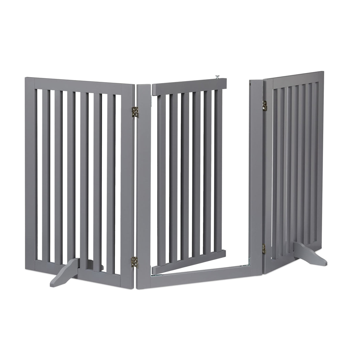 Gray security gate with door 70 cm