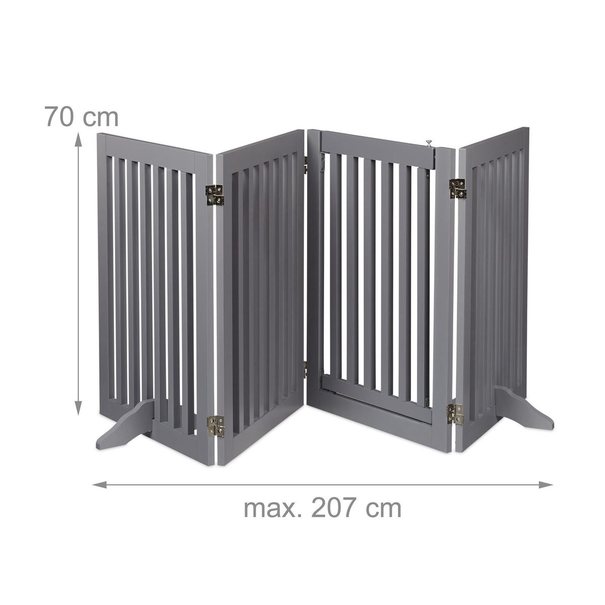 Gray security gate with door 70 cm